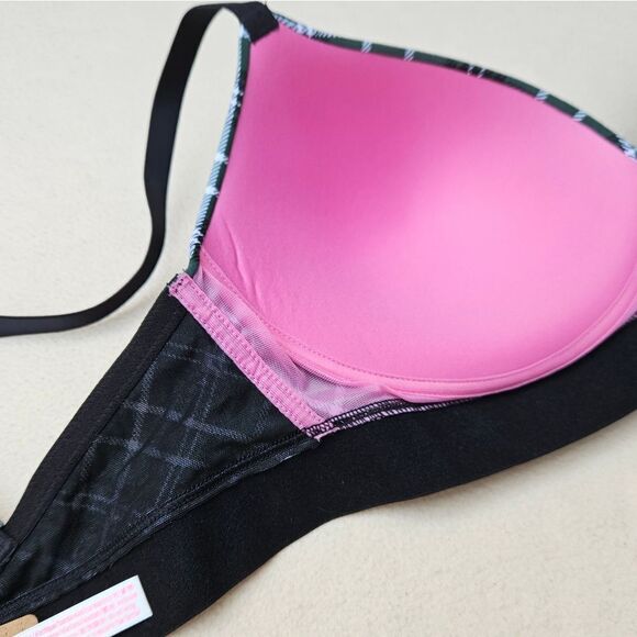 PINK Victoria's Secret Green Plaid Wear Everywhere Wireless Push Up Bra - Picture 8 of 16